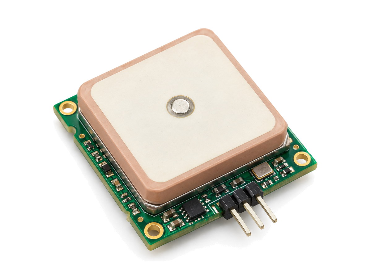 Receiver board with ceramic patch antenna