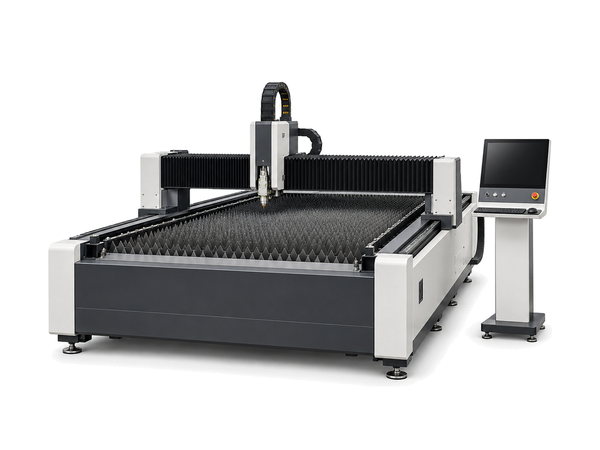 Fibre laser cutting bed with control cabinet