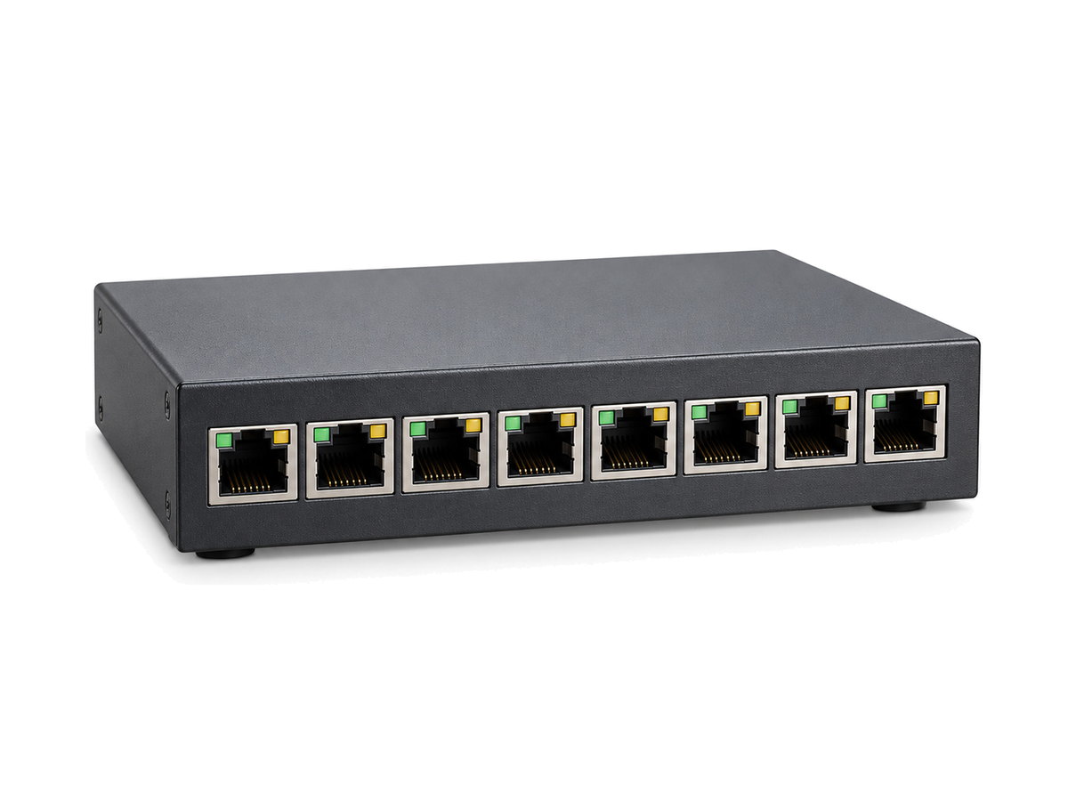 8-port Gigabit switch with DC terminal