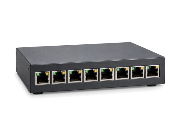 8-port Gigabit switch with DC terminal
